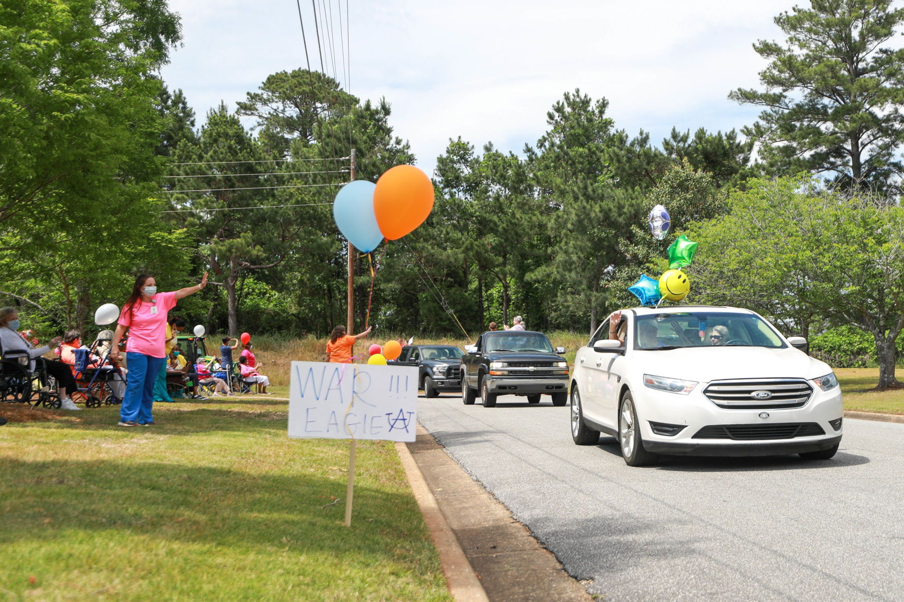 Car parade for Oak Park Nursing Home and Independent Living Community residents